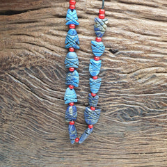 Lapis Lazuli Fish Amulets: Carved Stone Figurines, Set of 14