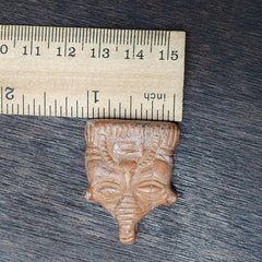 Antique jewelry king's face bead amulet engraved