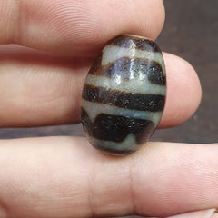 4 Stripes Tibetan Old Agate Dzi Bead Amulet Pendant