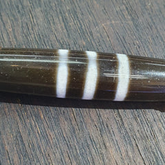 3 Stipes Lines Tibetan Silver Nepalese dzi Agate bead pendant Necklace