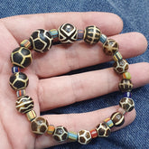 South Asian Old Pumtek pyu beads petrified Wood Stone beads Bracelet
