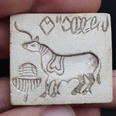 Pakistan Old Soft Stone Animal OX Stamp Seal Rare Find Collection