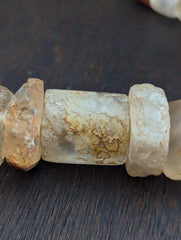 Ancient african agate crystal carnelian and quartz beads necklace