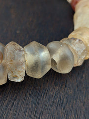 Ancient african agate crystal carnelian and quartz beads necklace