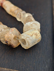 Ancient african agate crystal carnelian and quartz beads necklace