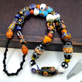 Big beads Vintage multicolor Glass Beads Venetian African style Beads Strand