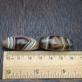 2 Himalayan Indo Tibetan unique pattern Agate beads Suleimany Eye Agate Amulet