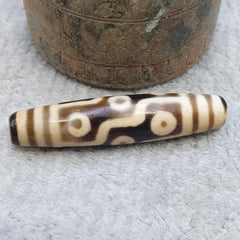 9 eyes unique pattern himalayan tibetan agate dzi bead amulet lucky charm bead