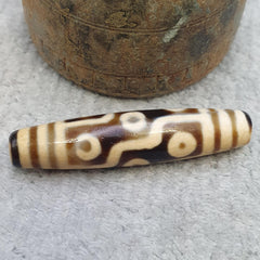 9 eyes unique pattern himalayan tibetan agate dzi bead amulet lucky charm bead