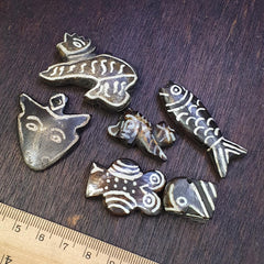 Lot 6 south asian burmese old pyu pumtek animal figurine stone beads pendants