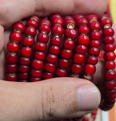 7-8mm antique venetian white heart trade beads long strand