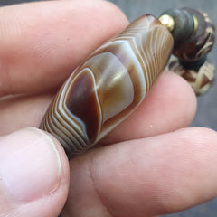 Old natural eye agate soleimani carnelian beads beaded bracelet r3