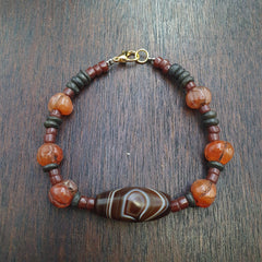 Old african yemeni soleimani carnelian beaded bracelet
