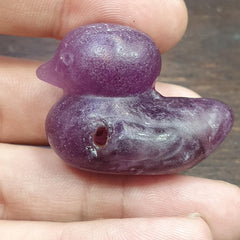 Antique amethyst duck animal figurine bird sculpture bead amulet