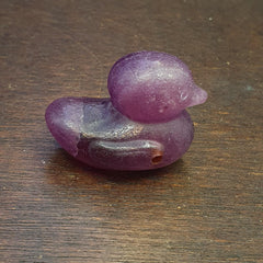 Antique amethyst duck animal figurine bird sculpture bead amulet