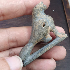 Antique stone animal figurine mysterious bird bead amulet