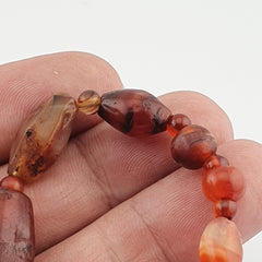 Antique african middle eastern carnelian yemeni agate beaded bracelet