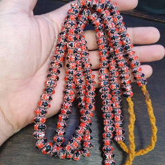Venetian inspired glass beads 10mm red multicolor chevron beads necklace