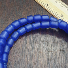 Antique African Blue Glass Beaded Necklace