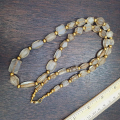 Old himalayan quartz prayer beads necklace healing crystal for meditation