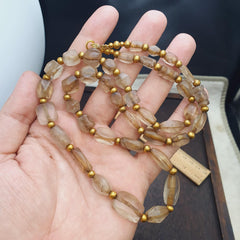 Old himalayan quartz prayer beads necklace healing crystal for meditation