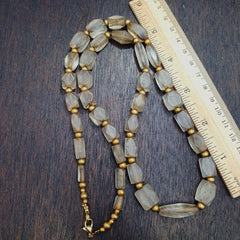 Tibetan quartz beads necklace – antique himalayan rosary for meditation & energy