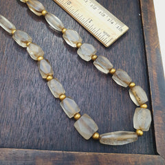 Tibetan quartz beads necklace – antique himalayan rosary for meditation & energy