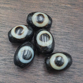 Lot 5 old antique himalayan tibetan dragon 1 eye dzi amulet bead #my5