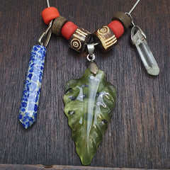 Amazing Pendants Lapis lazuli, Jade, Quartz hand carved Pendants necklace