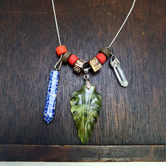 Amazing Pendants Lapis lazuli, Jade, Quartz hand carved Pendants necklace