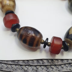 Tibetan dzi beads & Carnelian Beads old amulet Agate Vintage Tibet Bracelet