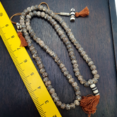 Vintage Himalayan Inscripted Spells on Yak Bone 108 BEADS ROSARY Mala TB-B33