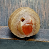 Antique ancient Yemeni Middle eastern Brown red agate stone bead amulet KHLK 1