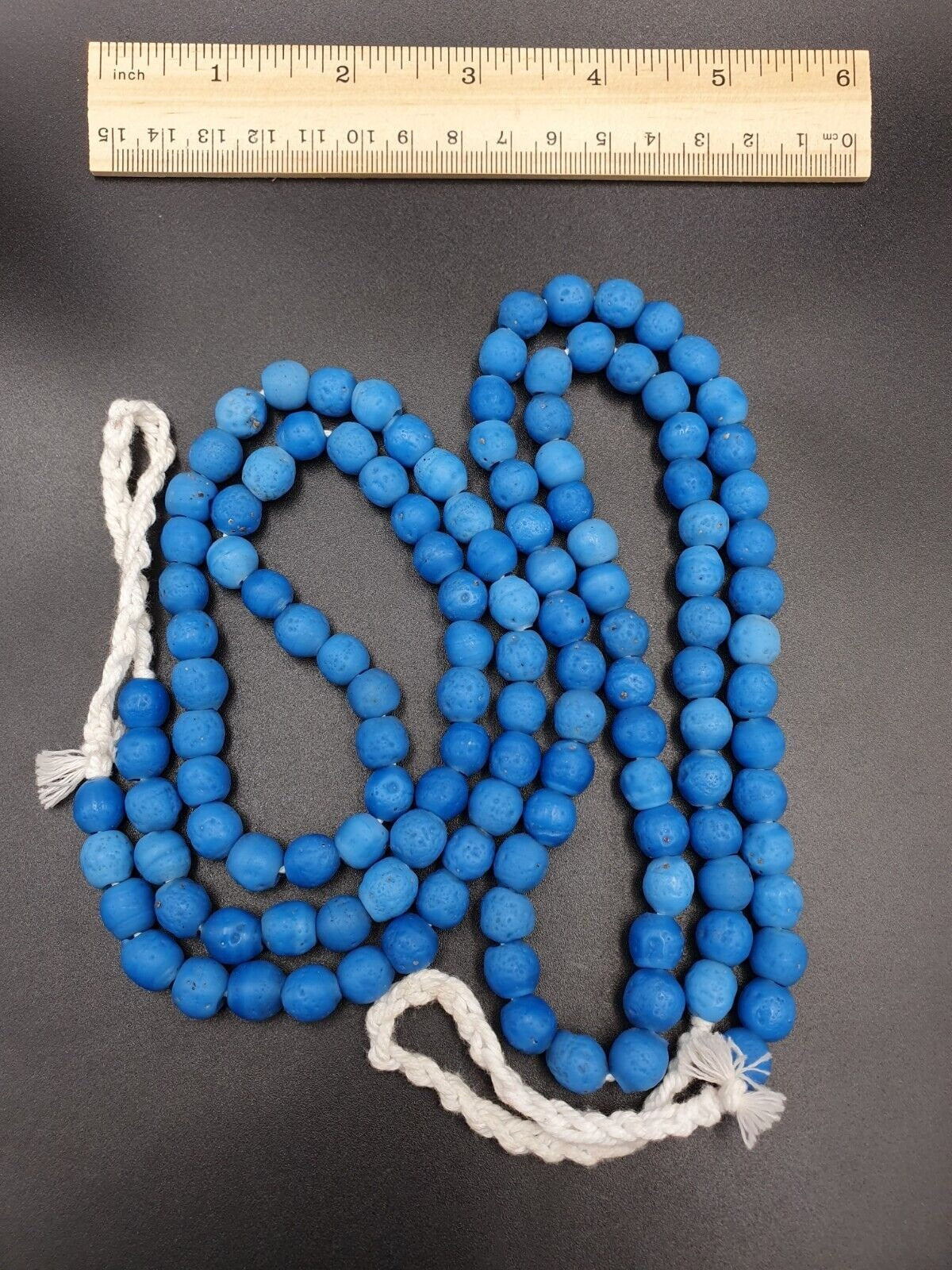 Antique Cobalt Dutch Dogon Glass Trade Beads - 10mm Strand
