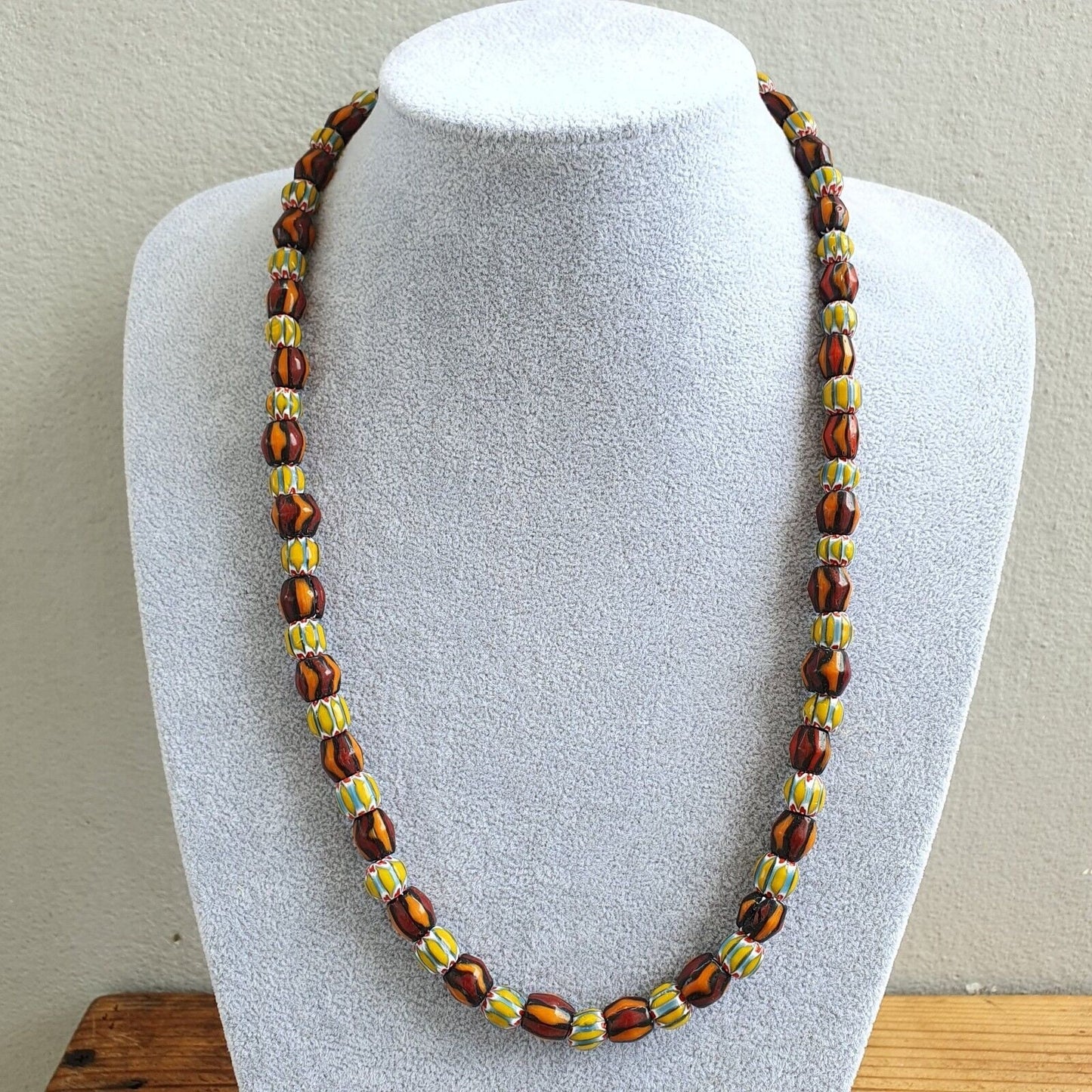 Vintage beads old chevrons beads necklaceGift
