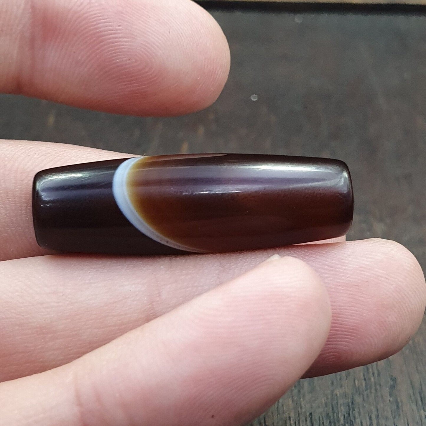 Antique old yemeni agate natural rare pattern banded agate bead bd-a-2
