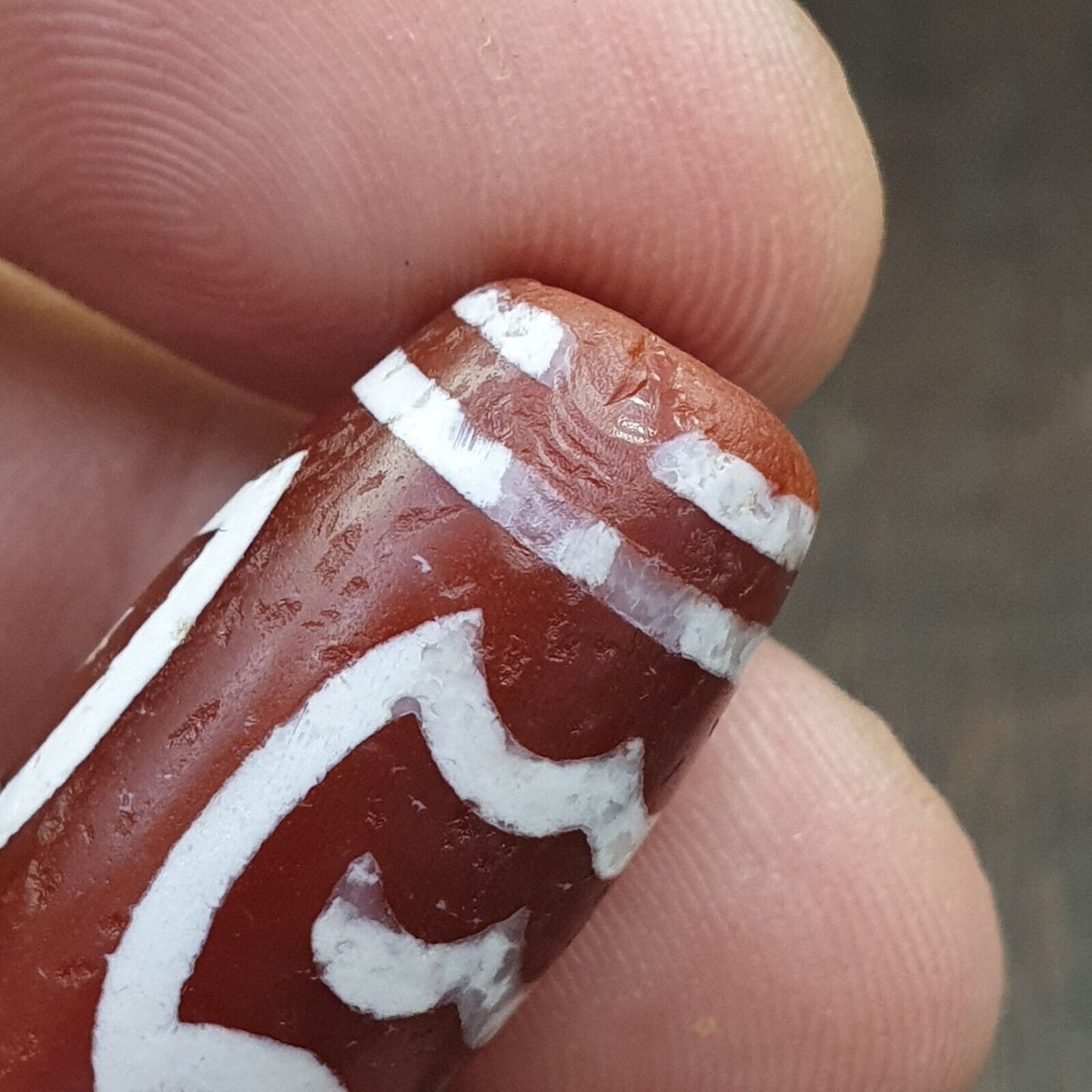 Antique himalayan indo tibetan central asian etched agate bead agt-2