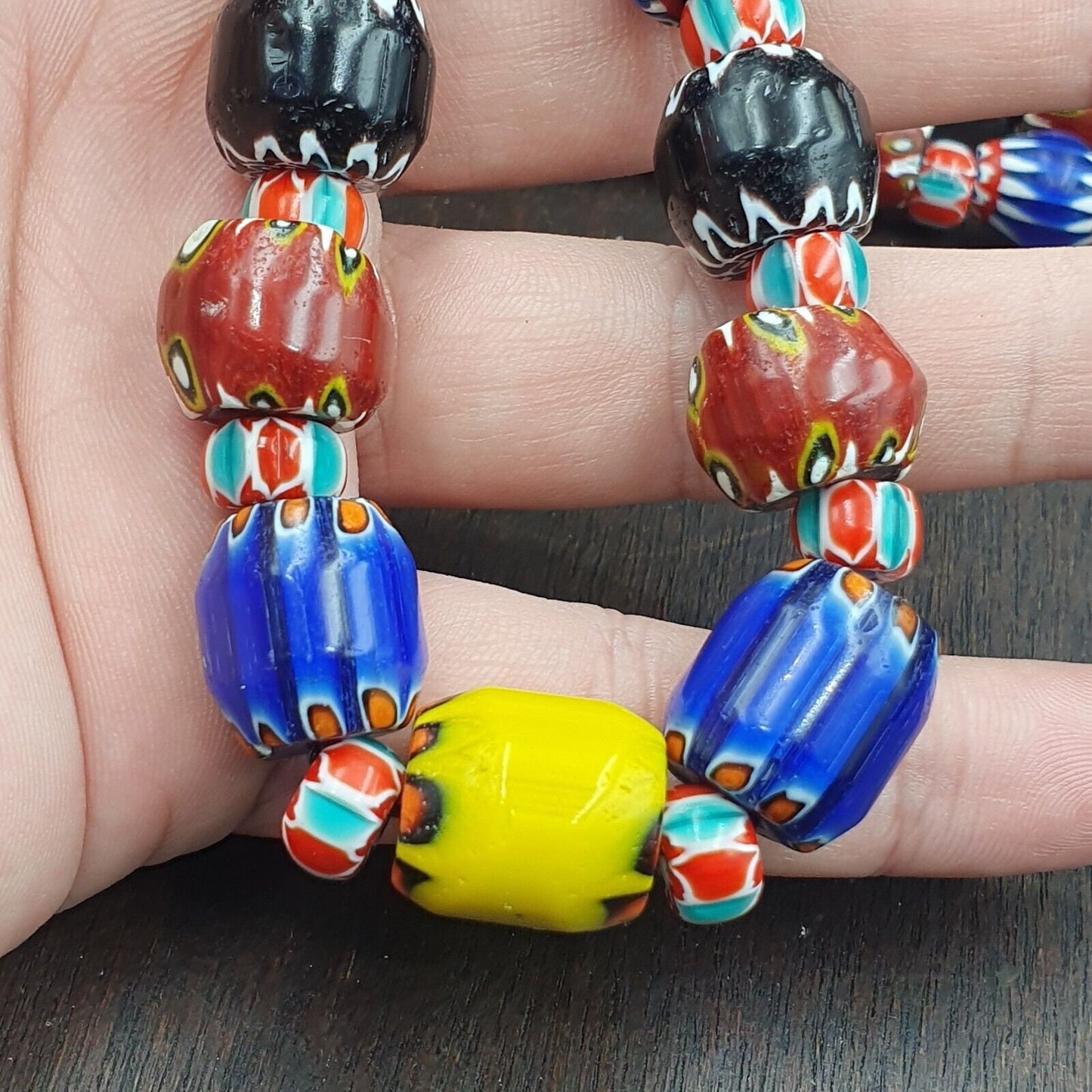 Vintage chevron venetian style multilayers glass beads necklace 15mm mch-2Gift