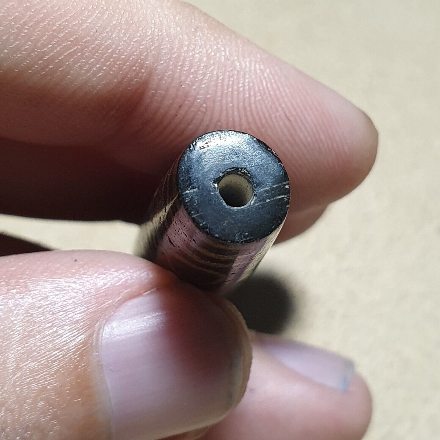 Eyes pattern antiquity trade pumtek petrified wood bead 57..4mm