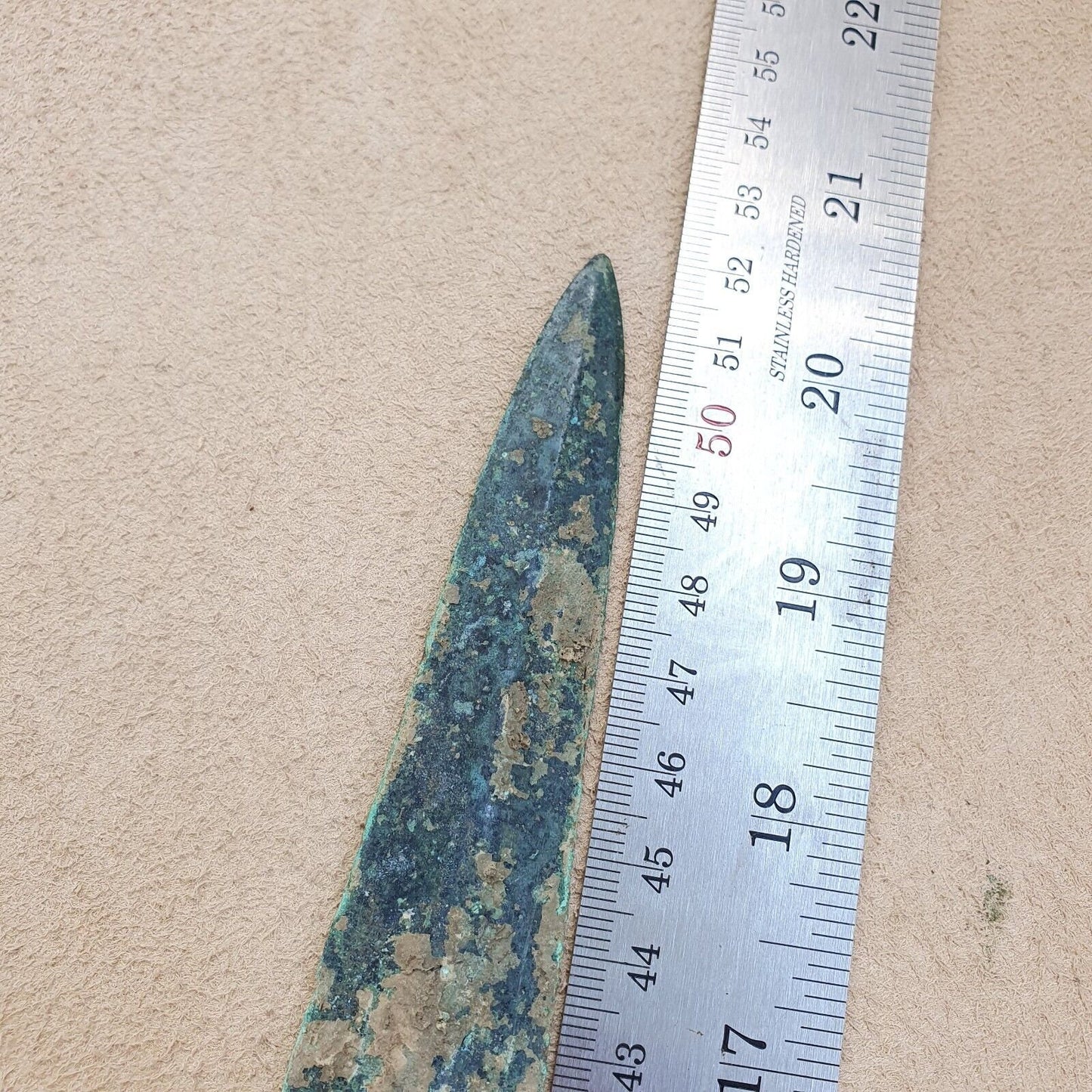 Ca.1000-800 bc ancient greek archaic period bronze sword with stone pomel #sw4