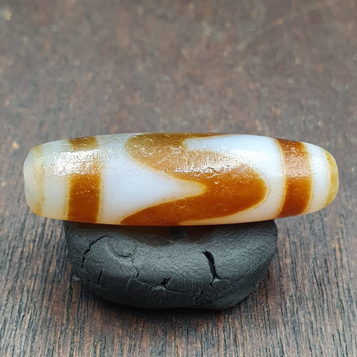 Soft skin tibetan bead old agate tiger teeth dzi pure amulet tibet eyes