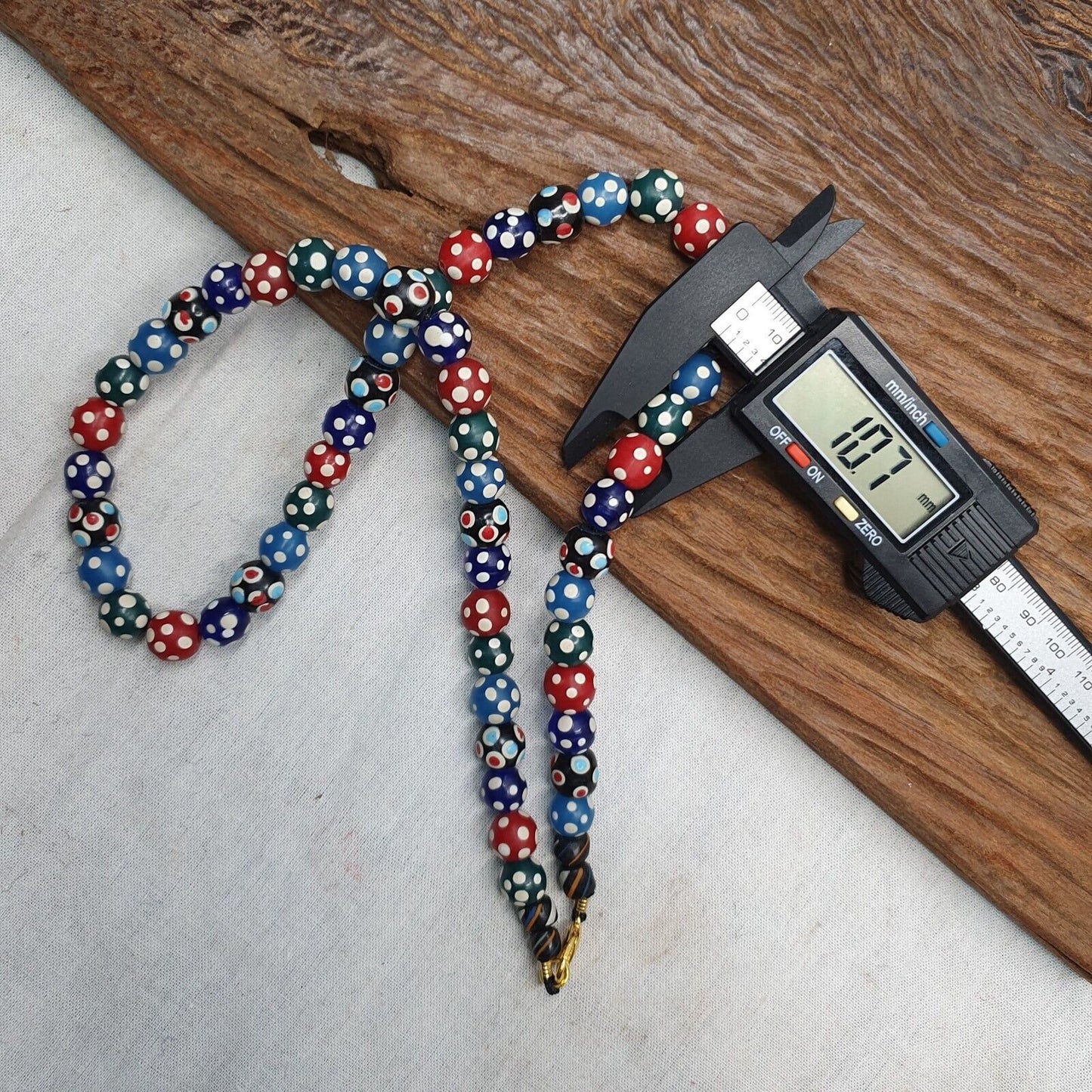Venetian venetian inspired multicolor skunk beads necklace