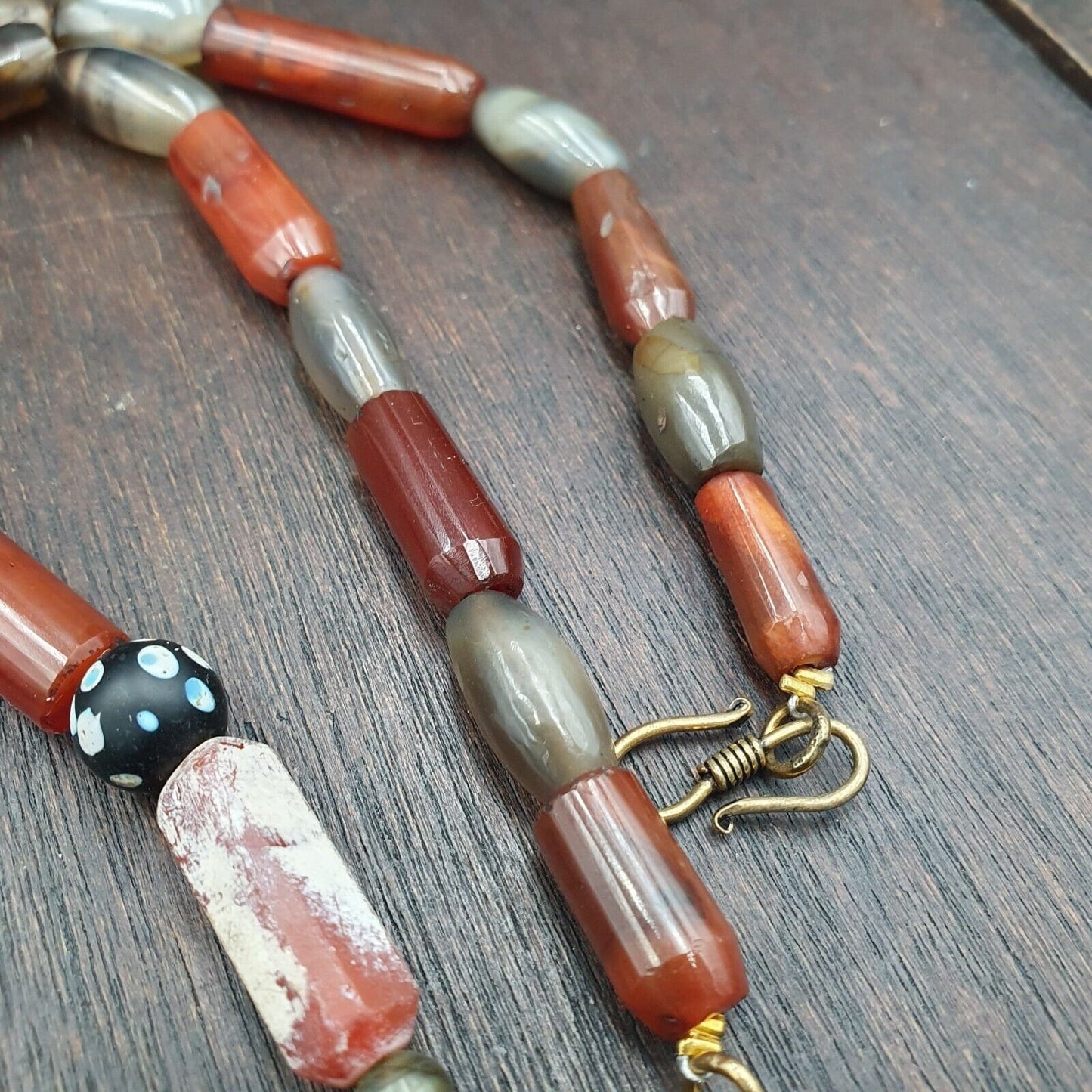 Antique combination of indo tibetan yemeni and african carnelian agate beads