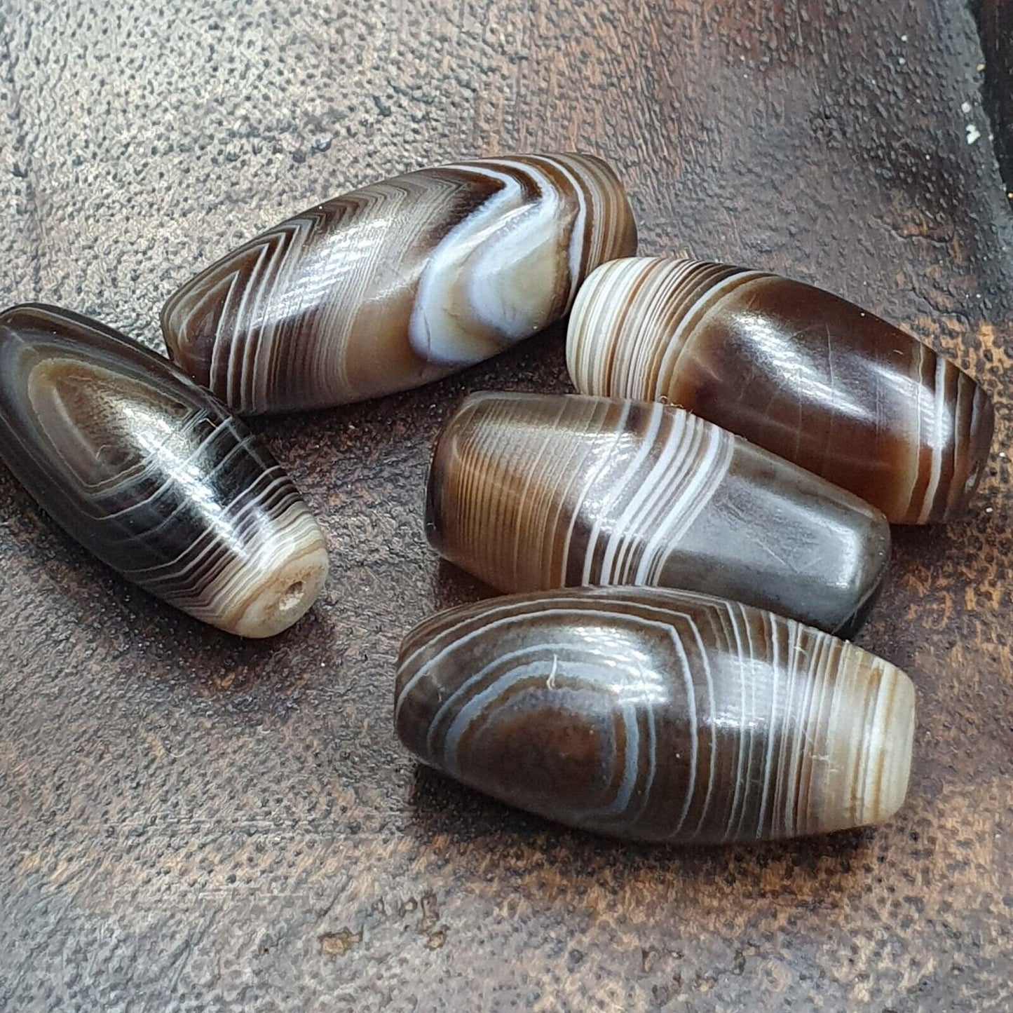 Himalayan Eye Agate Beads: Indo Tibetan Soleimani Agate Lot
