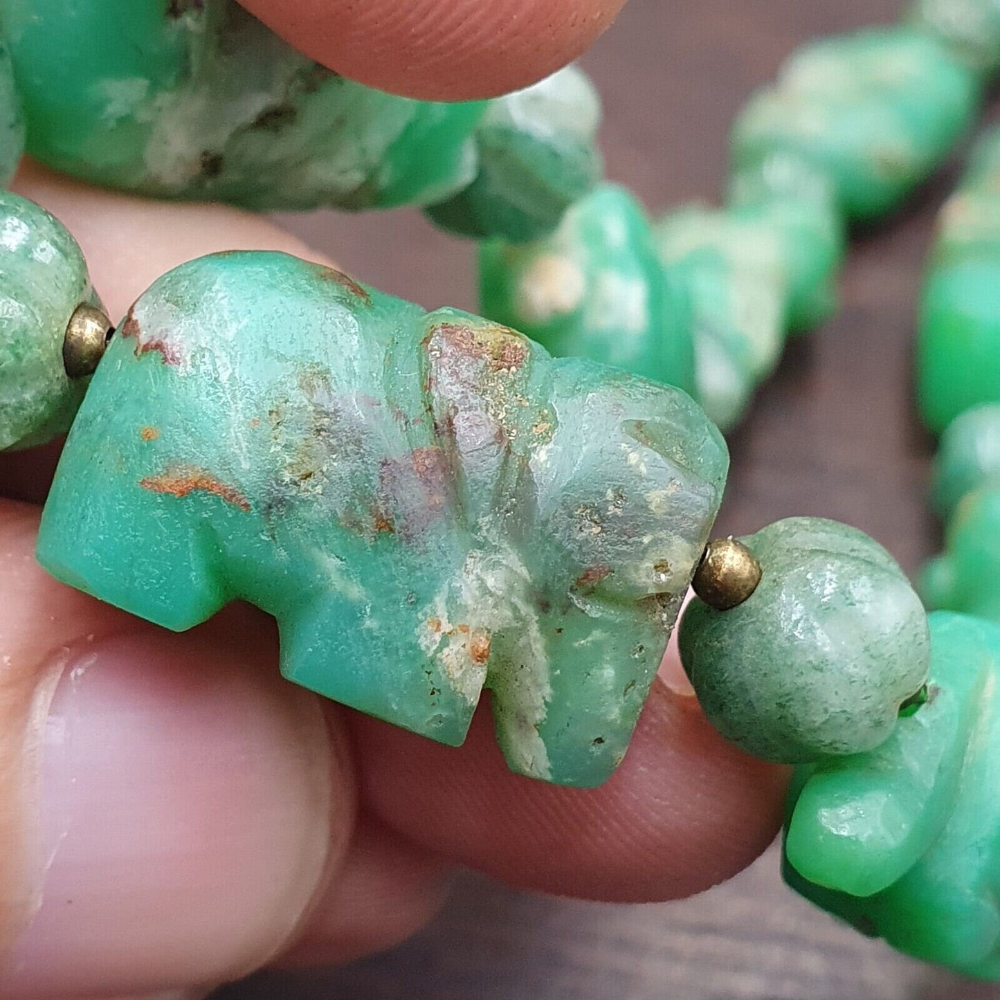 Vintage chinese tibetan jade carving jade animals melon shape necklaces