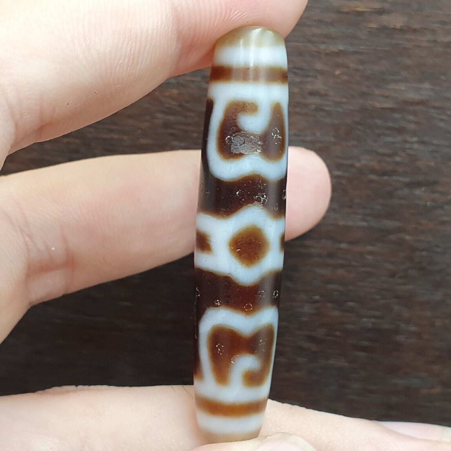 Tibetan treasure vase tasso dzi agate bead