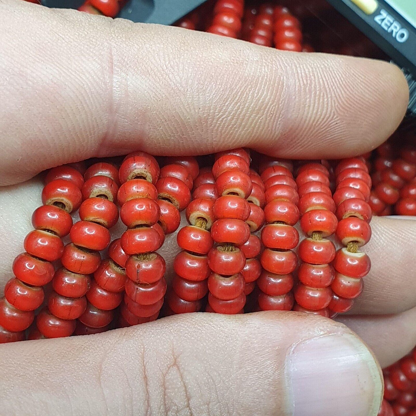 Antique trade beads whiteheart 7mm-4mm