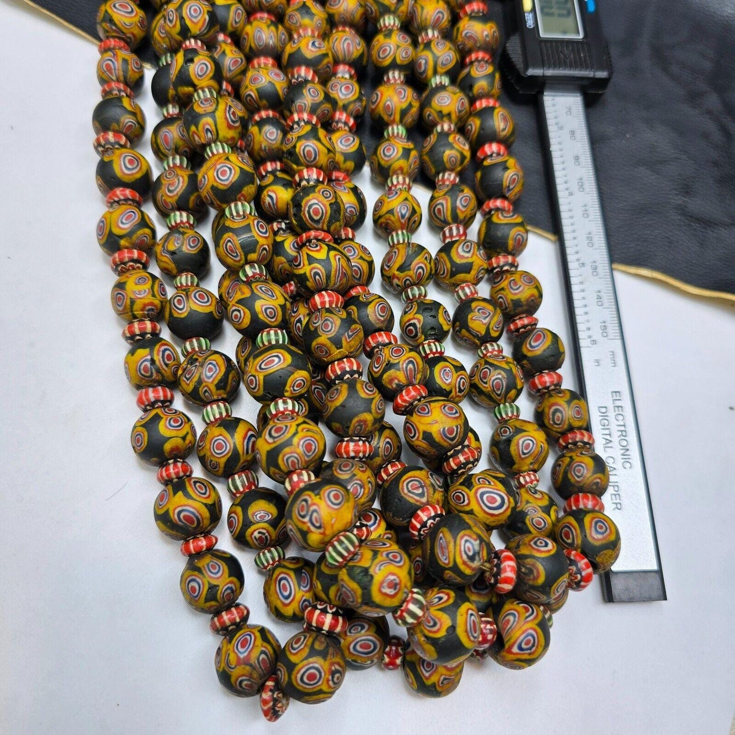 Vintage venetian style gabri and chevron mix glass beads necklace mx-870Gift