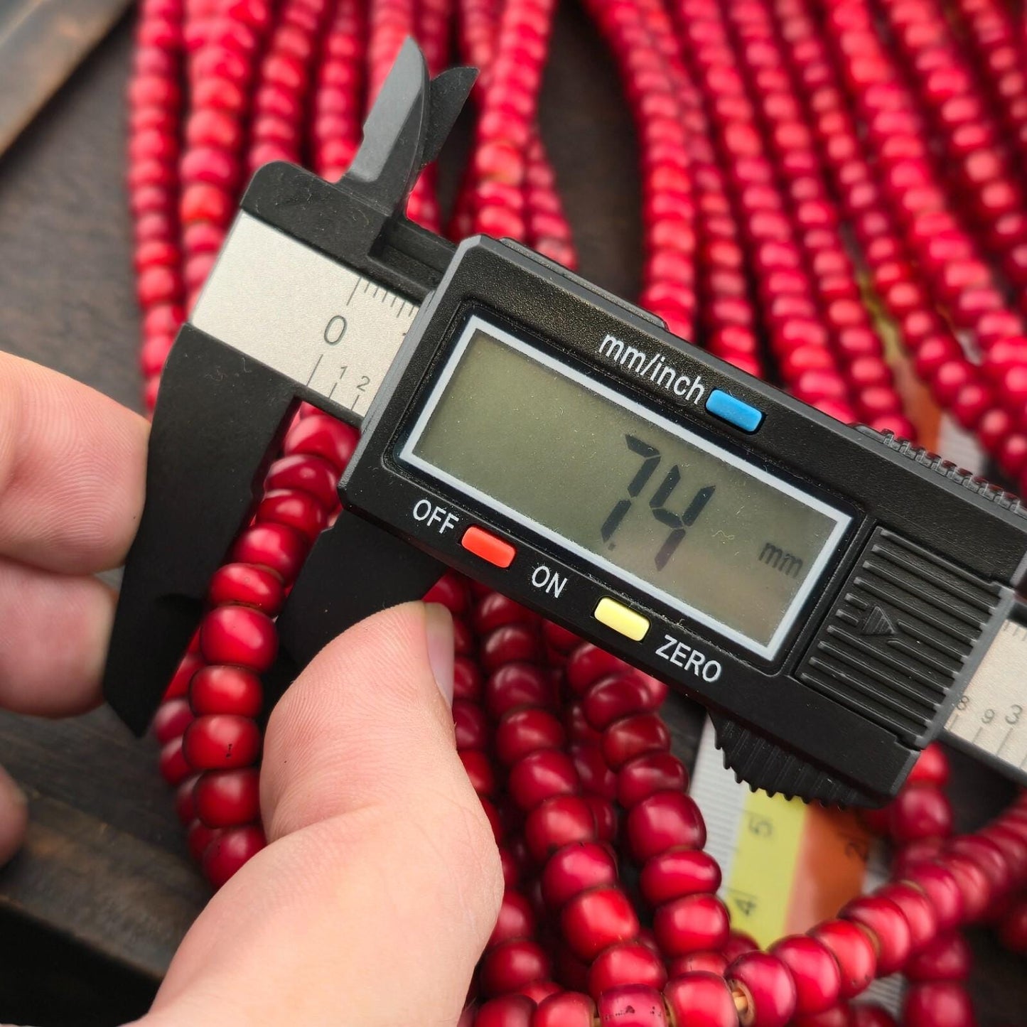 7mm-7.5mm antique venetian cranberry red white heart trade beads strands