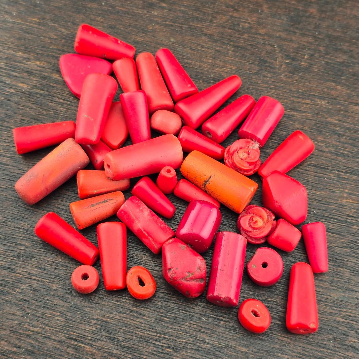 Lot antique african red glass antique loose beadsGift